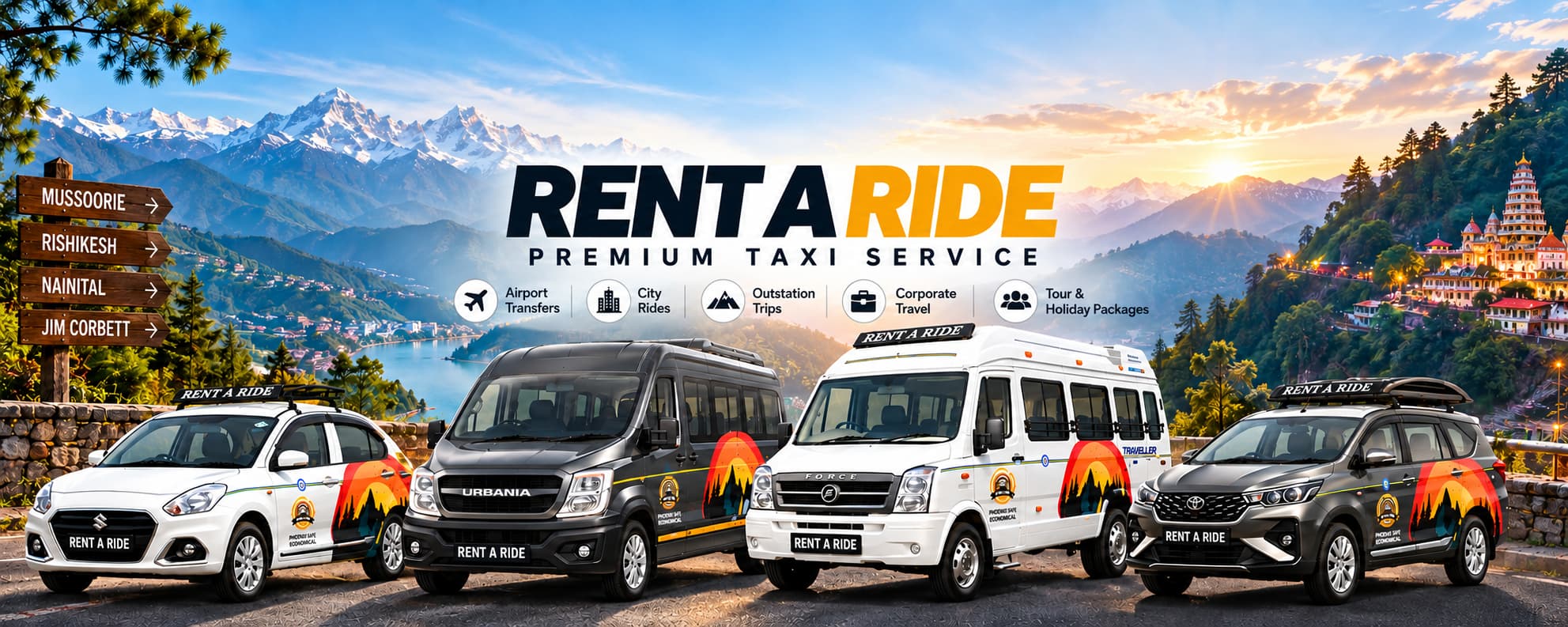 Himalayan Taxi Fleet at Sunrise